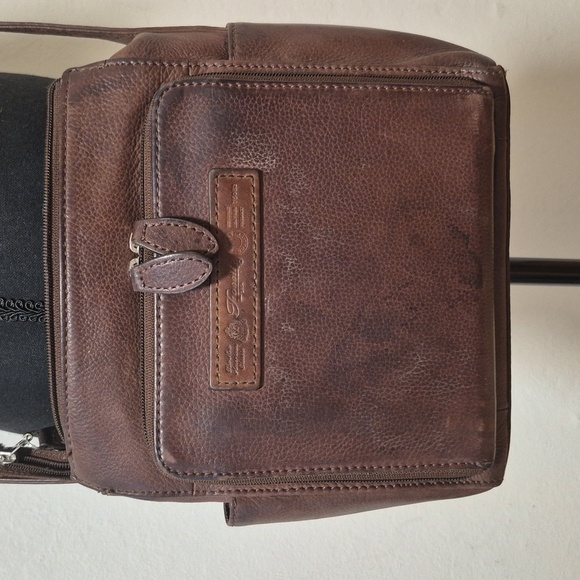 Fossil Handbags - Vintage Fossil Brown Pebbled Leather Morgan Crossbody Purse Gently Loved